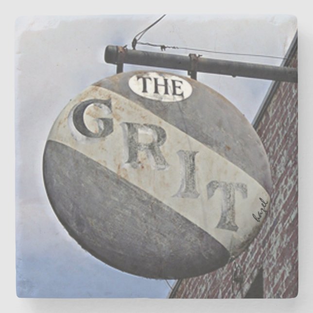 The Grit Athens Georgia Marble Stone Coaster. Stone Coaster (Front)