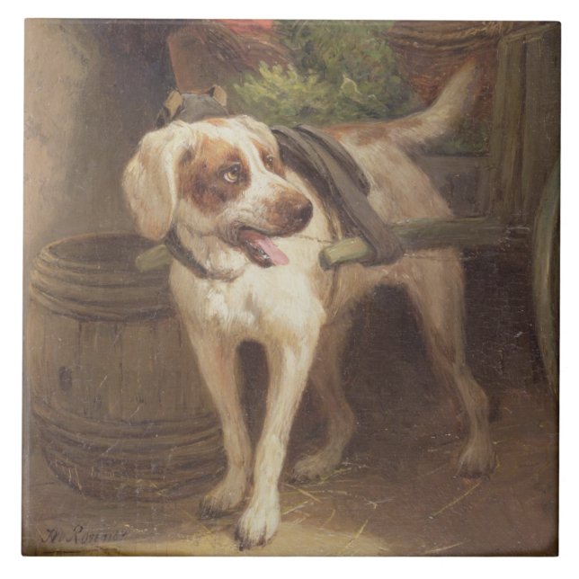 The Grocer's Dog (oil on panel) Tile (Front)