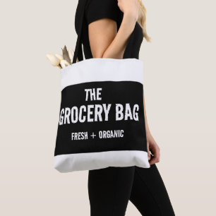 The Grocery Bag Black & White Tote Bag