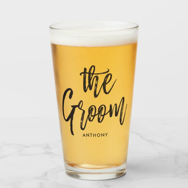 The Groom | Black Script Style Glass (Front Filled)