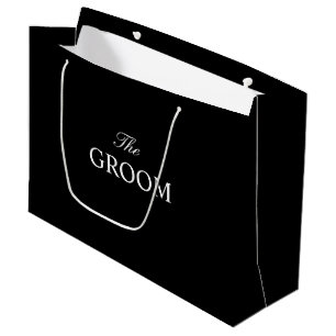 The Groom Black White Gift Bag