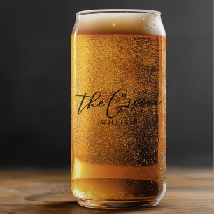 The Groom Customisable Bachelor Party Wedding Can Glass