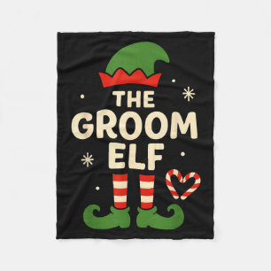 The Groom Elf Christmas Xmas Funny Marriage Fleece Blanket