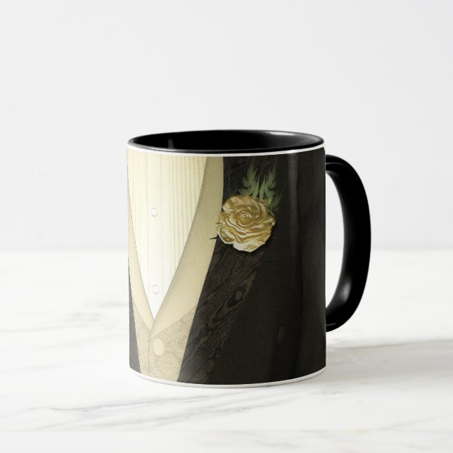 The Groom "His" (ivory) Wedding Mug (Front Right)