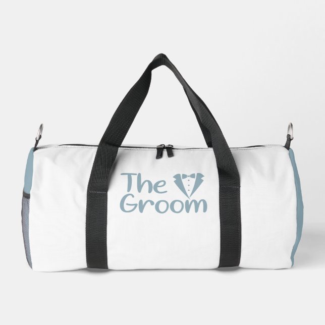 The GROOM Light Blue White Duffle Bag (Back)