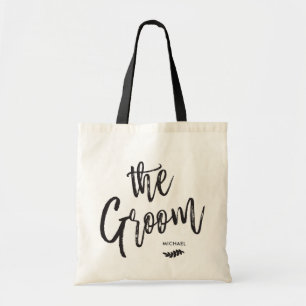 The Groom   Script Style Custom Name Wedding Tote Bag