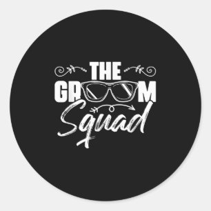 The Groom Squad Sungles Wedding Bachelor Party Gro Classic Round Sticker