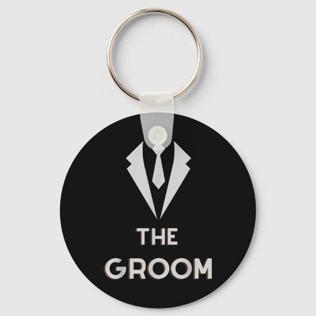 The Groom Squat Bachelor Supplies Party Wedding  Key Ring (Front)