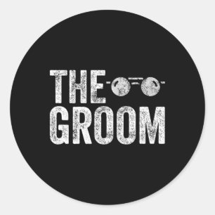 The Groom Sungles Bridal Shower Wedding Bachelor P Classic Round Sticker
