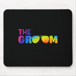 The Groom Tie Dye Cool Shades Funny Bachelor Party Mouse Mat