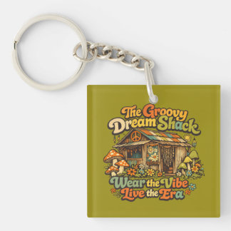 The Groovy Dream Shack Square Acrylic Keychain