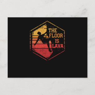 The ground is lava Fun rock climbing bouldering Postcard
