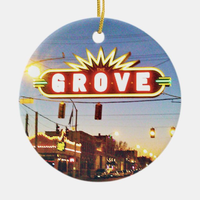 The Grove, St Louis, Christmas Ornament, Ceramic Tree Decoration (Front)