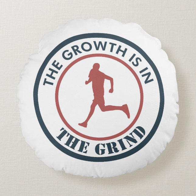 The Growth Is In The Grind Running Throw Pillow (Front)
