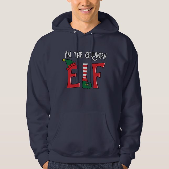 The Grumpy Elf Family Matching Christmas Pajamas Hoodie (Front)