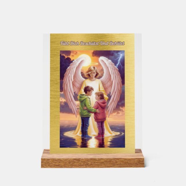 The guardian angel accompanies you acrylic sign (Front)