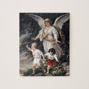 The Guardian Angel and Children, Vintage Painting. Jigsaw Puzzle