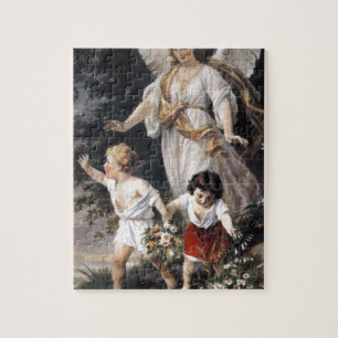 The Guardian Angel and Children, Vintage Painting. Jigsaw Puzzle