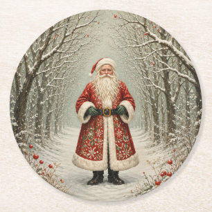 The Guardian of Winter’s Path Round Paper Coaster