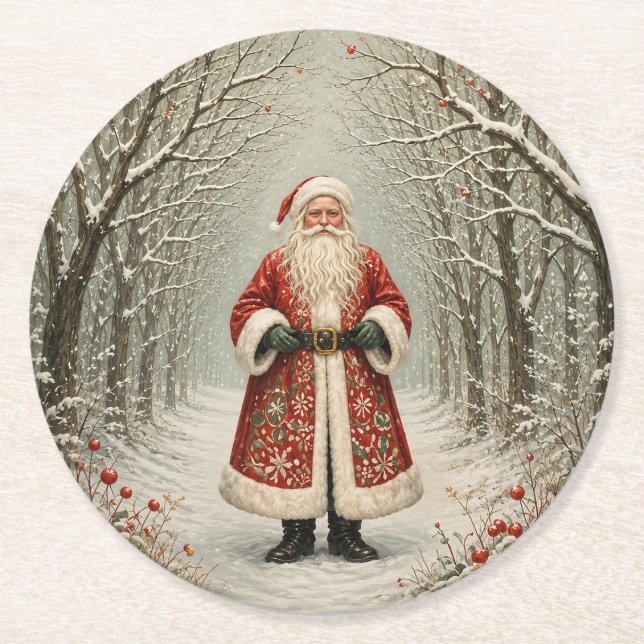 The Guardian of Winter’s Path Round Paper Coaster (Front)