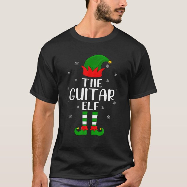 The Guitar Elf Christmas Party Matching Family Xma T-Shirt (Front)