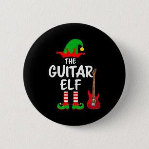 The Guitar Elf Matching Family Christmas 6 Cm Round Badge