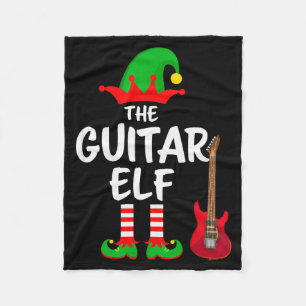 The Guitar Elf Matching Family Christmas  Fleece Blanket