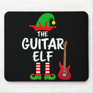 The Guitar Elf Matching Family Christmas  Mouse Mat