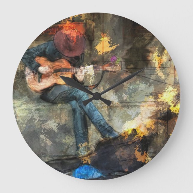 The Guitar Man Large Clock (Front)