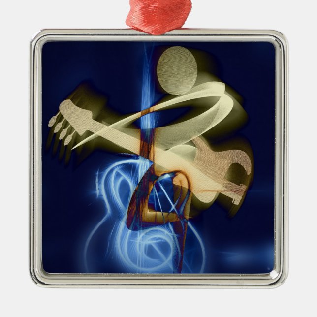 The Guitar Player Metal Tree Decoration (Front)