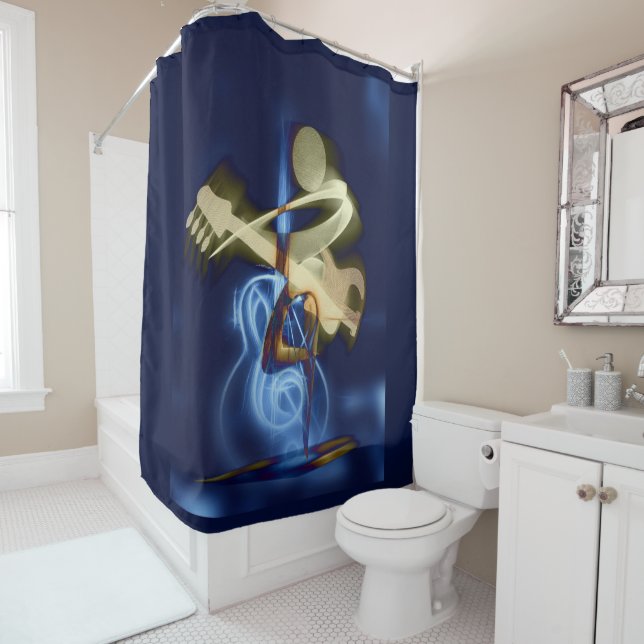 The Guitar Player, popular design Shower Curtain (In Situ)