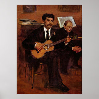 The guitarist Pagans and Monsieur Degas by Degas Poster