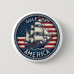 The Gulf Of Usa America Patriotic 6 Cm Round Badge
