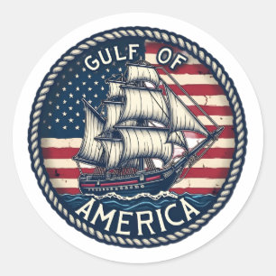 The Gulf Of Usa America Patriotic Classic Round Sticker
