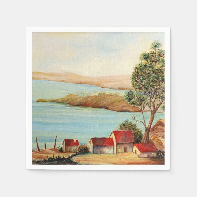 The Gum Tree - Australian Landscape Oil Painting  Napkin (Front)