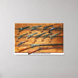 The guns of the wild west stretch canvas print