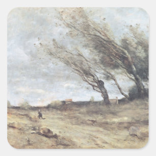 The Gust of Wind, c.1865-70 Square Sticker