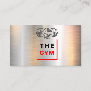 The Gym Dumbbell Metallic Appointment Card