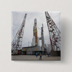 The H-IIB rocket on the launch pad 15 Cm Square Badge