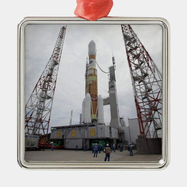 The H-IIB rocket on the launch pad Metal Tree Decoration (Front)