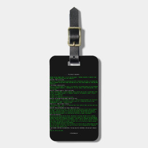 The Hacker's Manifesto Luggage Tag