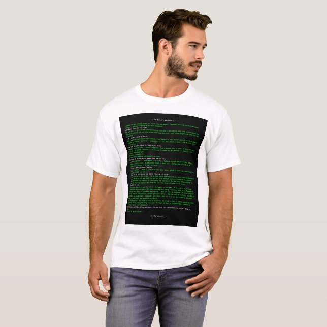 The Hacker's Manifesto T-Shirt (Front Full)