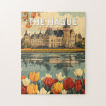 The Hague Netherlands Travel Art Vintage Jigsaw Puzzle<br><div class="desc">The Hague retro vector travel design. The Hague is a city on the North Sea coast of the western Netherlands.</div>