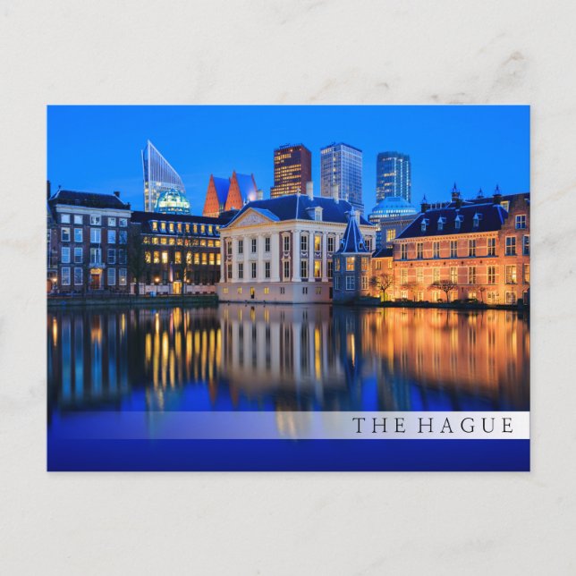 The Hague skyline at blue hour bar postcard (Front)