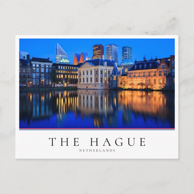 The Hague skyline at blue hour in the Netherlands Postcard (Front)