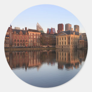 The Hague skyline in the Netherlands Classic Round Sticker