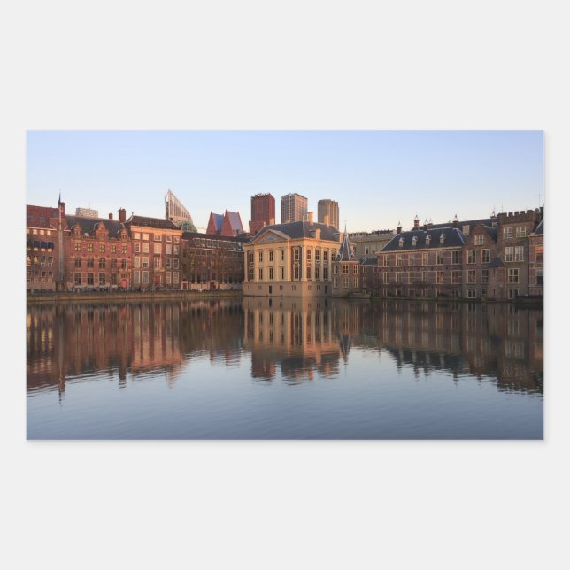 The Hague skyline in the Netherlands Rectangular Sticker (Front)