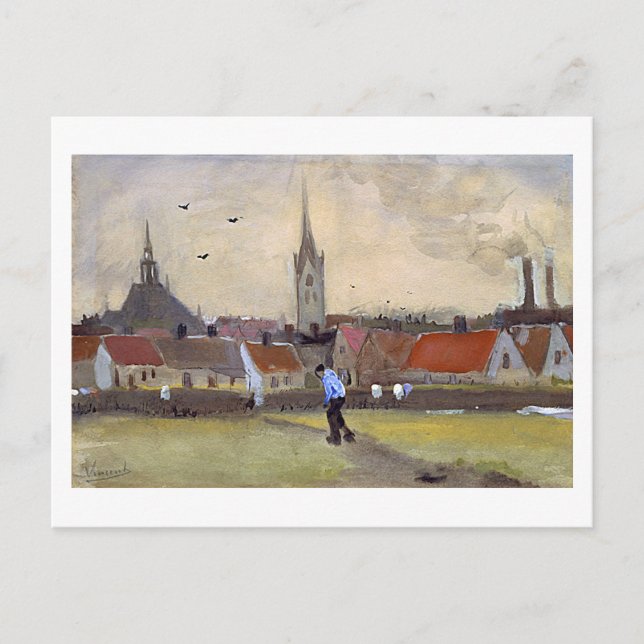 The Hague with New Church, Van Gogh Fine Art Postcard (Front)