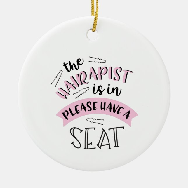 The Hairapist Ceramic Tree Decoration (Front)