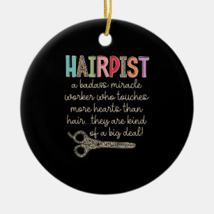 The Hairapist Hairdresser Definition Funny Hair St Ceramic Tree Decoration